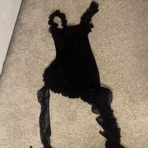 Fashion Nova Black Ruffled Mini Dress